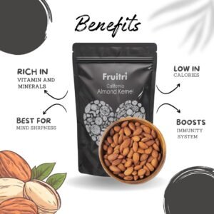 Fruitri Premium California Almonds, 100% Natural Badam Giri - Image 2