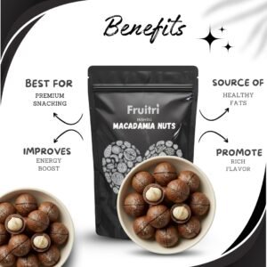 Fruitri Premium In-Shell Macadamia Nuts Vanilla Flavoured - 500g | Crunchy Roasted Exotic Dry Fruits | Rich in Healthy Fats & Protein | Gourmet Snack | Natural & Fresh - Image 2