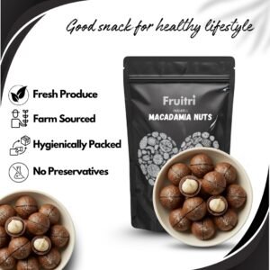 Fruitri Premium In-Shell Macadamia Nuts Vanilla Flavoured - 500g | Crunchy Roasted Exotic Dry Fruits | Rich in Healthy Fats & Protein | Gourmet Snack | Natural & Fresh - Image 3