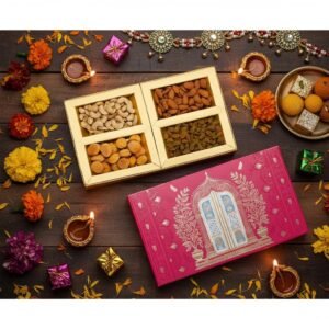 Fruitri assorted Diwali gift box with almonds, cashews, raisins and apricots