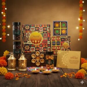 Fruitri Festive Diwali Hamper with Urli, Lanterns, Makhana and Chocolates - Image 3