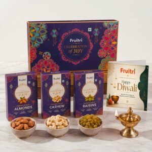 Fruitri Laptop Diwali Dry Fruit Gift Box with Almonds, Cashews and Raisins, 300g - Image 2