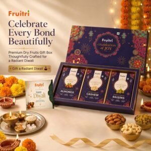 Fruitri Laptop Diwali Dry Fruit Gift Box with Almonds, Cashews and Raisins, 300g - Image 3